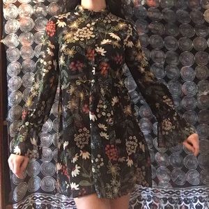 Collared neck floral dress